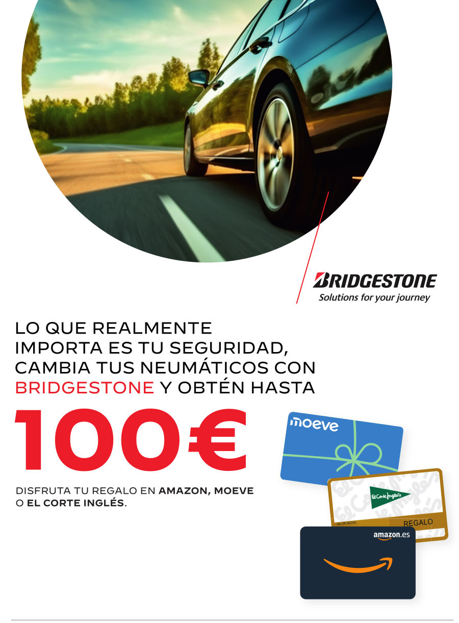 Llévate hasta 100€ al montar neumáticos Bridgestone